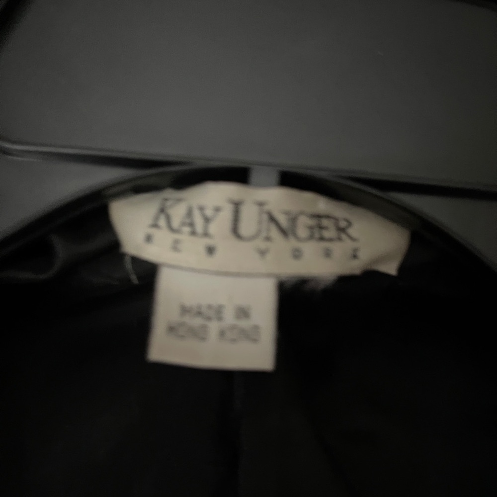 Long wool coat with embroidered accents in white and yellow by Kay Unger - Picture 10 of 10